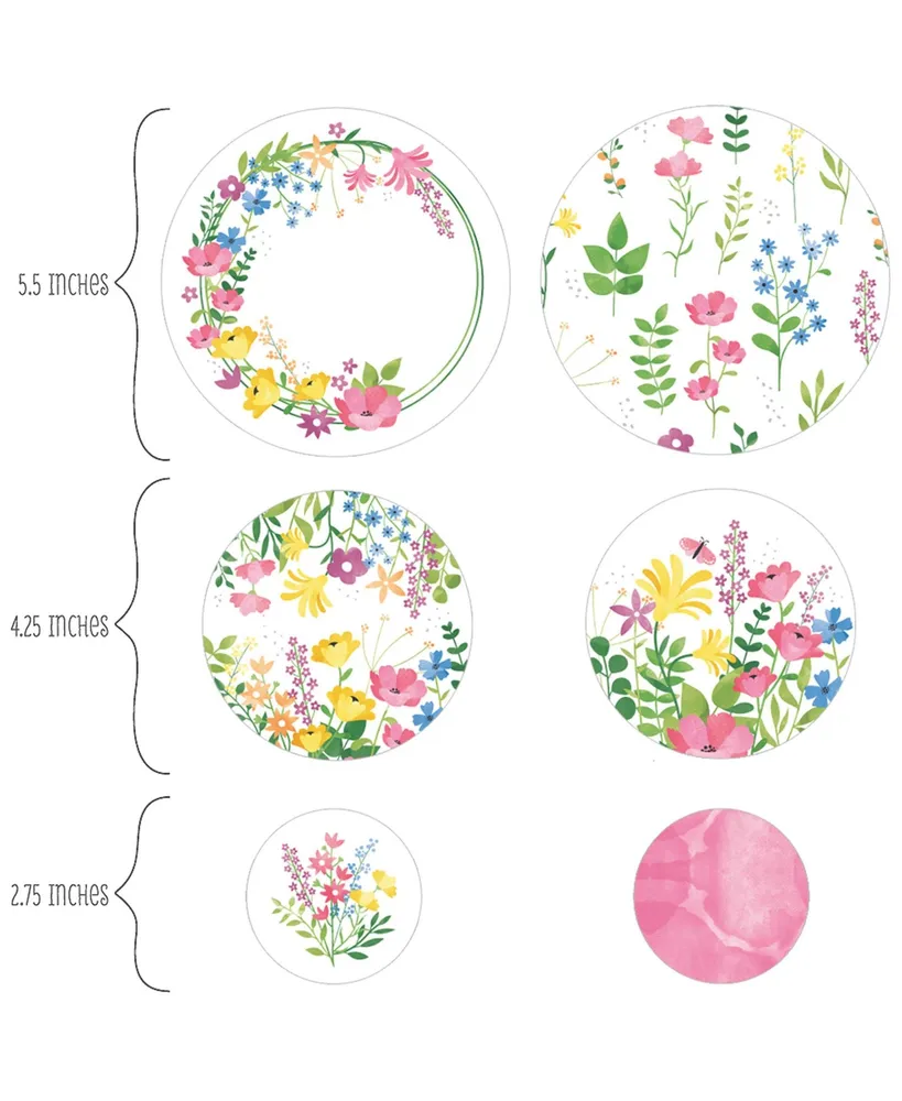 Wildflowers - Boho Floral Party Decorations - Large Confetti 27 Count - Assorted Pre