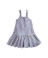 Imoga Collection Big Girls Nova Shore Check and Tie Tye Dress