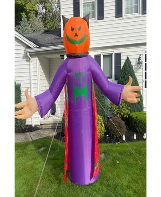 8' Lighted Jack-o'-Lantern Grim Reaper Inflatable Outdoor Halloween Decoration