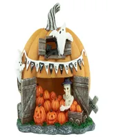 7" Led Lighted Pumpkin Village Halloween Decoration