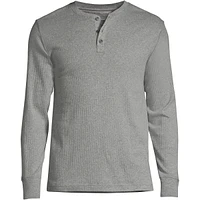 Lands' End Men's Knit Rib Pajama Henley T-Shirt