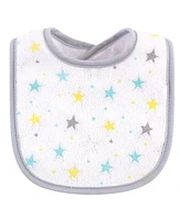 Luvable Friends Unisex Baby Cotton Terry Bibs 10pk, Neutral Elephant Stars, One Size