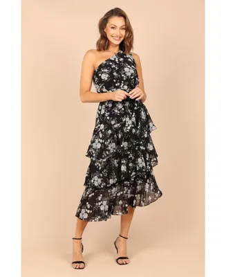 Petal and Pup Women's Brigette One Shoulder Tiered Midi Dress