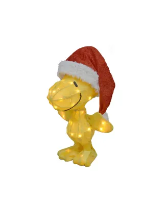 18" Lighted Woodstock in Santa Hat Outdoor Christmas Yard Decoration