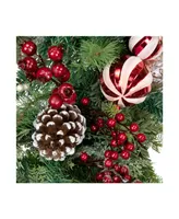 7' Peppermint Decorated Artificial Christmas Garland