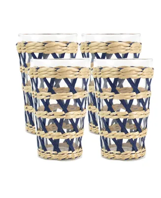 8 Oak Lane Glass Rattan Tumbler