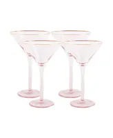 8 Oak Lane Glass Stemmed Martini Glasses, Set of 4