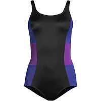 Lands' End Women's Mastectomy Scoop Neck Soft Cup Tugless Sporty One Piece Swimsuit