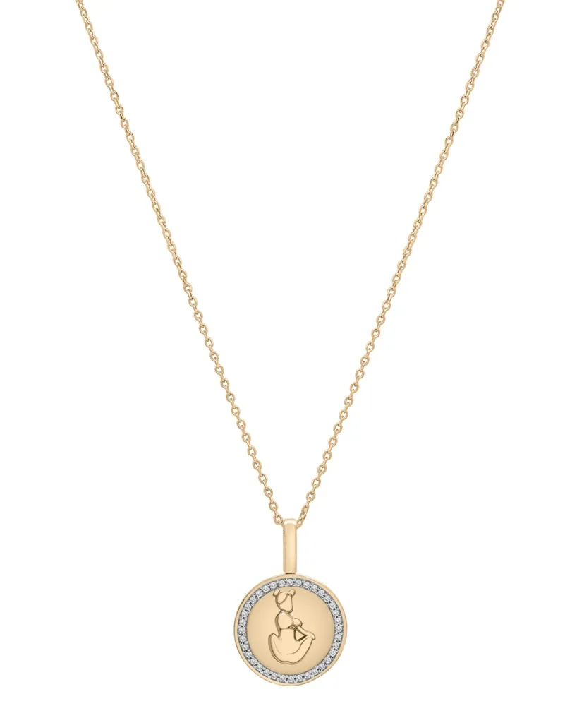 Audrey by Aurate Diamond Capricorn Disc 18" Pendant Necklace (1/10 ct. t.w.) in Gold Vermeil, Created for Macy's