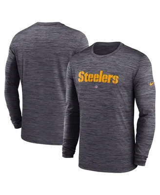 Nike Men's Pittsburgh Steelers Sideline Velocity Long Sleeve T-Shirt - Black - XXL Each