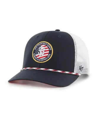 Men's '47 Brand Navy San Francisco Giants Union Patch Trucker Adjustable Hat
