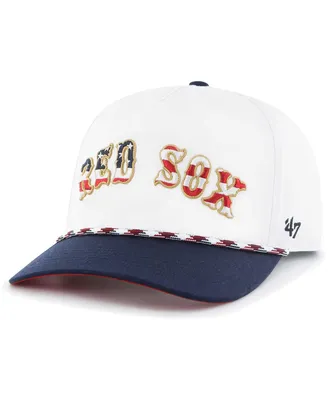 Men's '47 Brand White Boston Red Sox Flag Script Hitch Snapback Hat