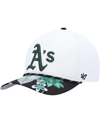 Men's '47 Brand White Oakland Athletics Dark Tropic Hitch Snapback Hat