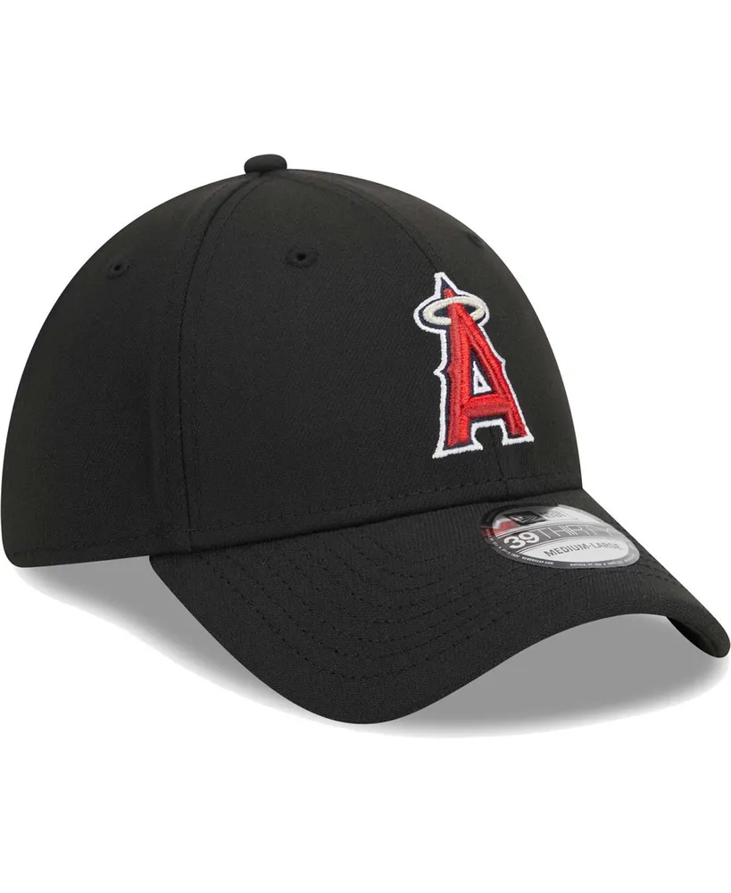 Men's New Era Black Los Angeles Angels Logo 39THIRTY Flex Hat