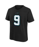 Preschool Boys and Girls Nike Bryce Young Black Carolina Panthers 2023 Nfl Draft First Round Pick Player Name and Number T-shirt