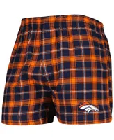 Men's Concepts Sport Navy, Orange Denver Broncos Ledger Flannel Boxers