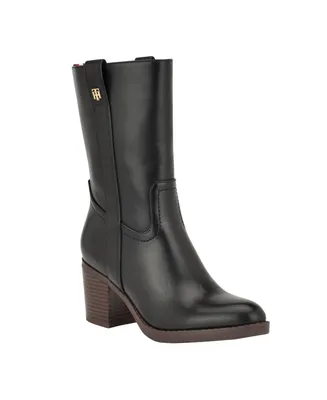 Tommy Hilfiger Women's Theal Mid Shaft Cowboy Boots - Black