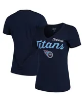 Women's G-iii 4Her by Carl Banks Navy Tennessee Titans Post Season V-Neck T-shirt