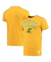 Men's Original Retro Brand Gold Kentucky State Thorobreds Bleach Splatter T-shirt