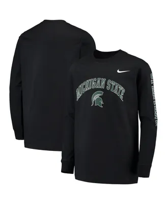 Big Boys Nike Black Michigan State Spartans Arch and Logo 2-Hit Long Sleeve T-shirt