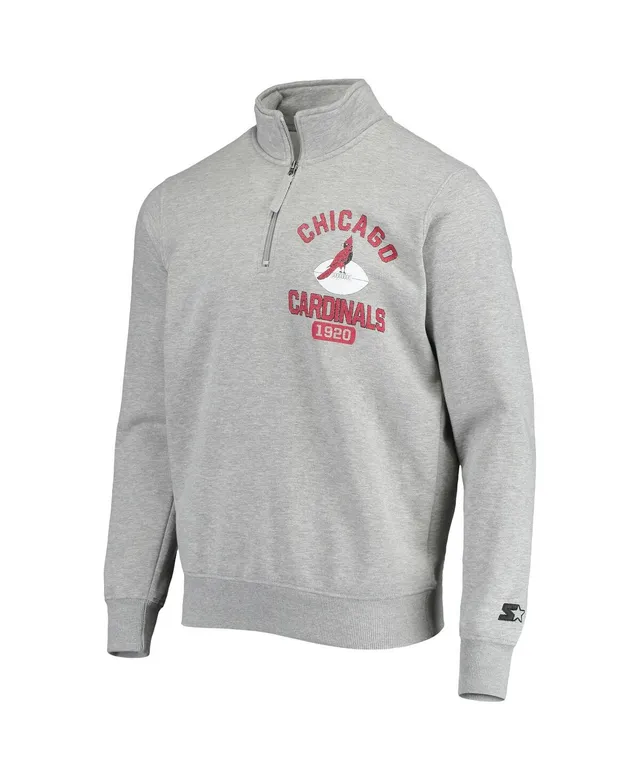 Men's Starter Gray Atlanta Falcons Throwback Heisman Quarter-Zip Jacket in Heather Gray