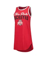 Women's Concepts Sport Heather Scarlet Ohio State Buckeyes Tank Nightshirt