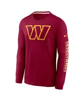 Men's Nike Burgundy Washington Commanders Fashion Tri-Blend Long Sleeve T-shirt