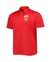 Men's Under Armour Red Utah Utes Static Performance Polo Shirt