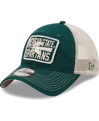 Men's New Era Green, Natural Michigan State Spartans Devoted 9TWENTY Adjustable Hat