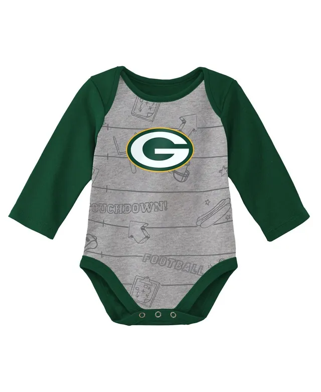 Outerstuff Newborn & Infant Green/Gold Green Bay Packers Eat Sleep Drool Football Three-Piece Bodysuit Set