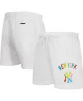 Women's Pro Standard White New York Yankees Washed Neon Shorts