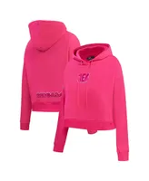 Women's Pro Standard Cincinnati Bengals Triple Pink Cropped Pullover Hoodie