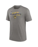 Men's Nike Heather Charcoal Milwaukee Brewers We Are All Tri-Blend T-shirt
