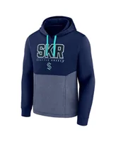 Men's Fanatics Deep Sea Blue Seattle Kraken Successful Tri-Blend Pullover Hoodie