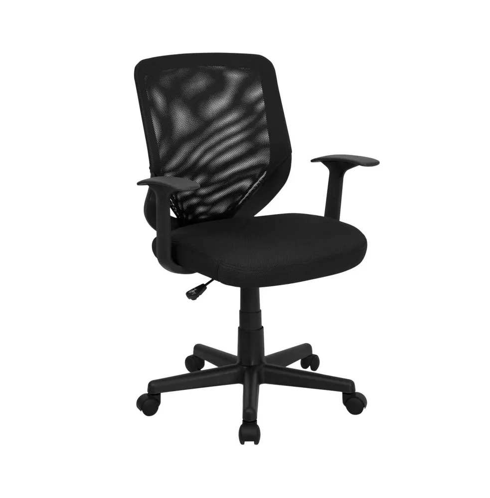 Emma+Oliver Mid-Back Mesh Tapered Back Swivel Task Office Chair With T-Arms