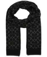 Coach Women's Metallic Logo Ribbed-Knit Scarf