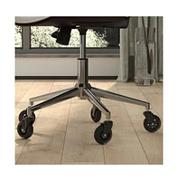Emma+Oliver Set Of 5 Polyurethane Rollerblade Wheel Replacement Casters With Steel Frame For Home Office Chairs