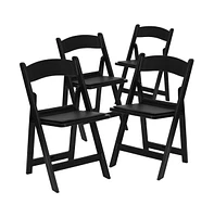 Emma+Oliver Set Of 4 800 Lb Weight Capacity Indoor/Outdoor Resin Folding Chairs