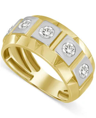 Men's Diamond Square Set Band (1 ct. t.w.) in 14k Gold