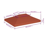 vidaXL 2-Tier Gazebo Top Cover 9.1 oz/yd² 13.1'x9.8' Terracotta