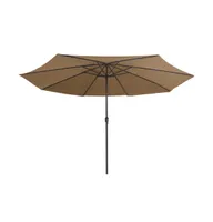 vidaXL Outdoor Parasol with Metal Pole 157.5" Taupe