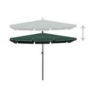 vidaXL Garden Parasol with Pole 82.7"x55.1" Green