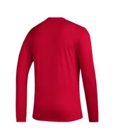 Men's adidas Red Real Salt Lake Icon Aeroready Long Sleeve T-shirt