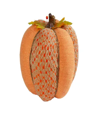 8.5" Orange Autumn Harvest Thanksgiving Table Top Pumpkin