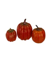 Set of 5 Artificial Fall Harvest Pumpkins Decorations 4"