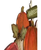 14" Red Truck with Pumpkins Fall Harvest Sign Decoration