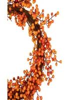 18" Red and Orange Berries Artificial Fall Harvest Twig Wreath 18" Unlit