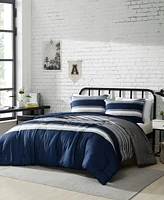 Nautica Heathered Block Reversible 3 Piece Comforter Set, Full/Queen