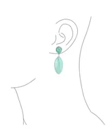 Bling Jewelry Unique Linear Mint Green Aqua Natural Amazonite Rhombus Shape Tear Drop Multi- Party Dangling Earrings For Women