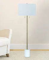 61.5" Metal Marble Floor Lamp with Designer Shade